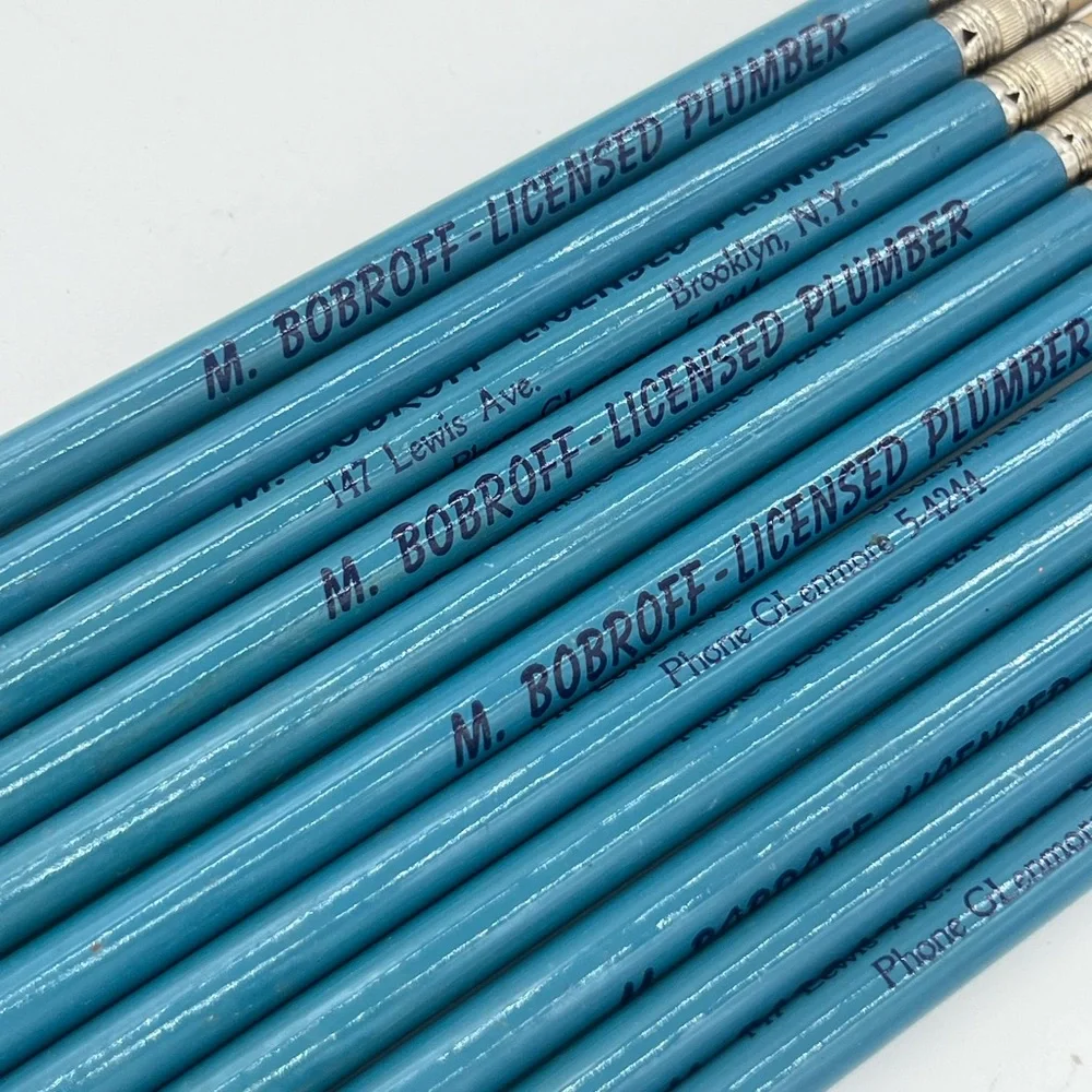 Lot of 10 vintage Eagle Chemi-Sealed Turquoise drawing pencils From 1960.